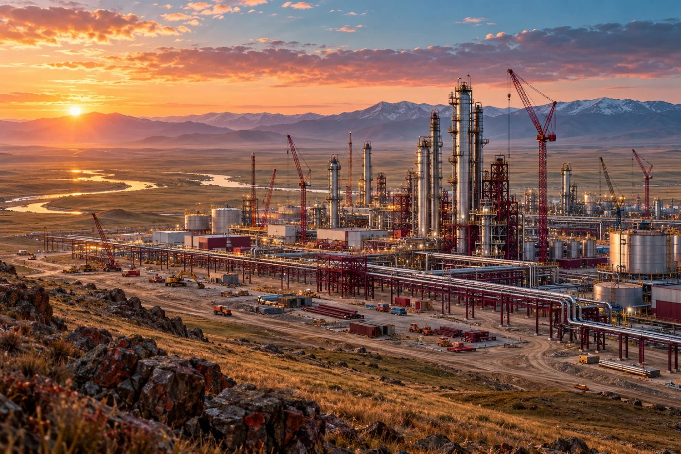 Газрын тос боловсруулах үйлдвэрийн бүтээн байгуулалтын төсөөллийн дүрслэл
